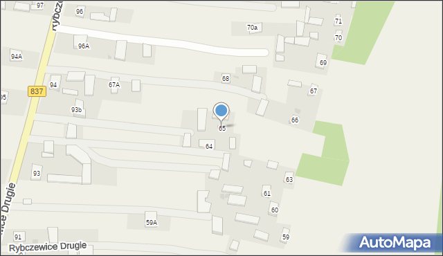 Rybczewice Drugie, Rybczewice Drugie, 65, mapa Rybczewice Drugie