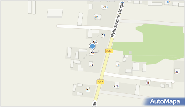 Rybczewice Drugie, Rybczewice Drugie, 76, mapa Rybczewice Drugie