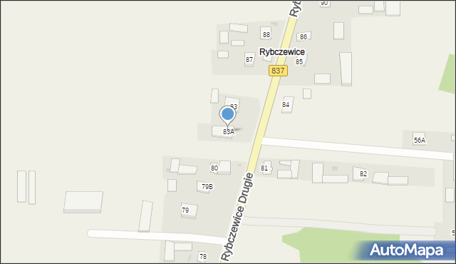 Rybczewice Drugie, Rybczewice Drugie, 83A, mapa Rybczewice Drugie