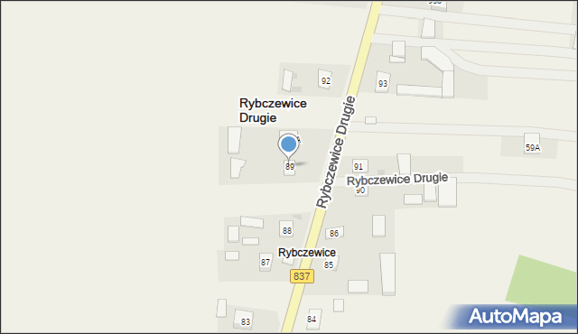 Rybczewice Drugie, Rybczewice Drugie, 89, mapa Rybczewice Drugie