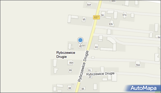 Rybczewice Drugie, Rybczewice Drugie, 92, mapa Rybczewice Drugie