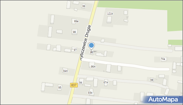Rybczewice Drugie, Rybczewice Drugie, 96, mapa Rybczewice Drugie
