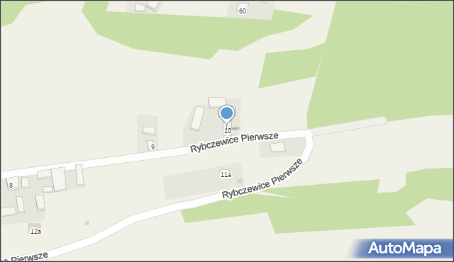 Rybczewice Pierwsze, Rybczewice Pierwsze, 10, mapa Rybczewice Pierwsze