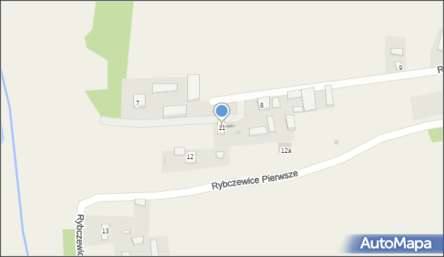Rybczewice Pierwsze, Rybczewice Pierwsze, 11, mapa Rybczewice Pierwsze