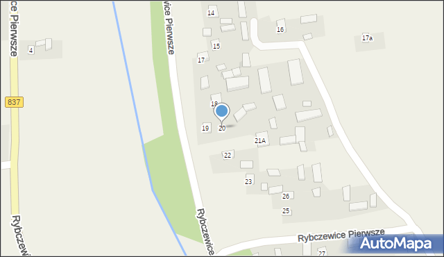 Rybczewice Pierwsze, Rybczewice Pierwsze, 20, mapa Rybczewice Pierwsze