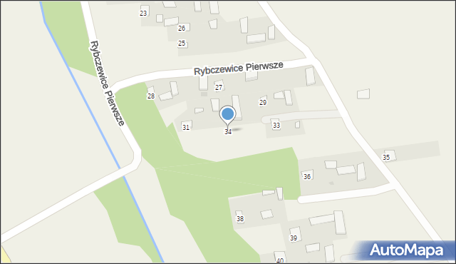 Rybczewice Pierwsze, Rybczewice Pierwsze, 34, mapa Rybczewice Pierwsze