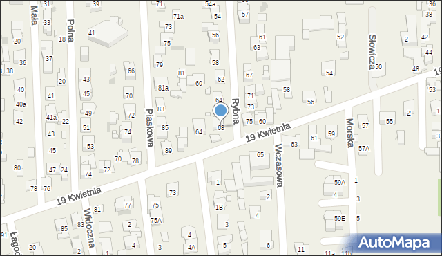 Rybie, Rybna, 68, mapa Rybie