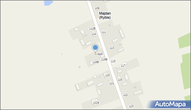 Rybie, Rybie, 116A, mapa Rybie