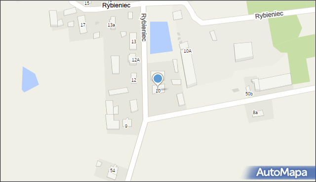 Rybieniec, Rybieniec, 10, mapa Rybieniec
