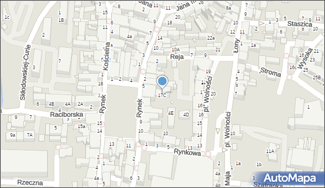 Rybnik, Rynek, 17C, mapa Rybnika