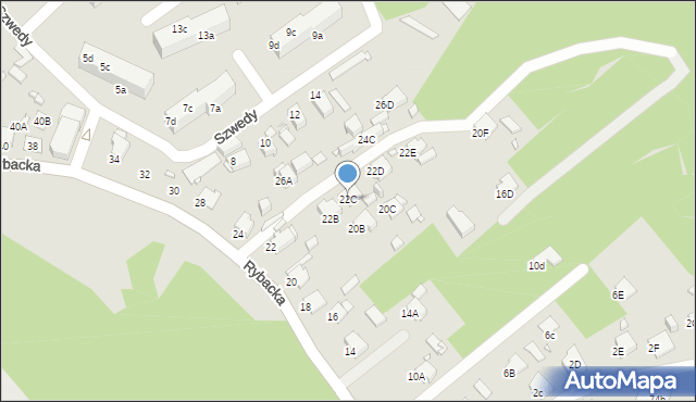 Rybnik, Rybacka, 22C, mapa Rybnika