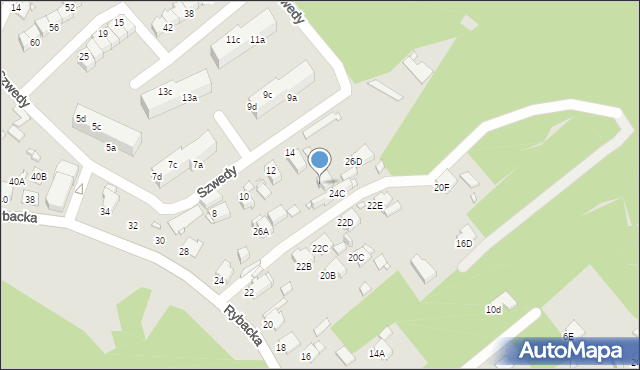 Rybnik, Rybacka, 26C, mapa Rybnika