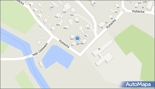 Rybnik, Rybacka, 60, mapa Rybnika