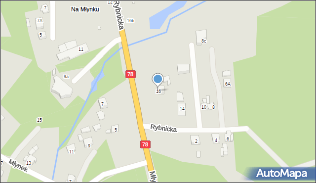 Rybnik, Rybnicka, 16, mapa Rybnika
