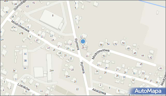 Rybnik, Rymera Józefa, 13, mapa Rybnika