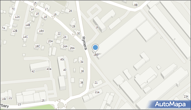 Rybnik, Rymera Józefa, 19D, mapa Rybnika