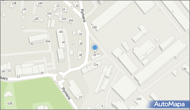 Rybnik, Rymera Józefa, 21, mapa Rybnika
