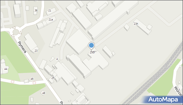 Rybnik, Rymera Józefa, 23G, mapa Rybnika