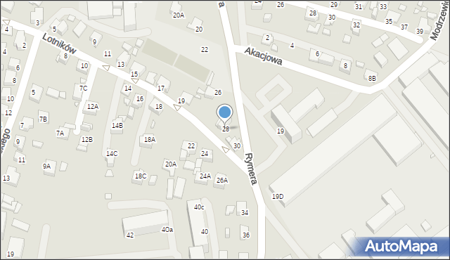 Rybnik, Rymera Józefa, 28, mapa Rybnika