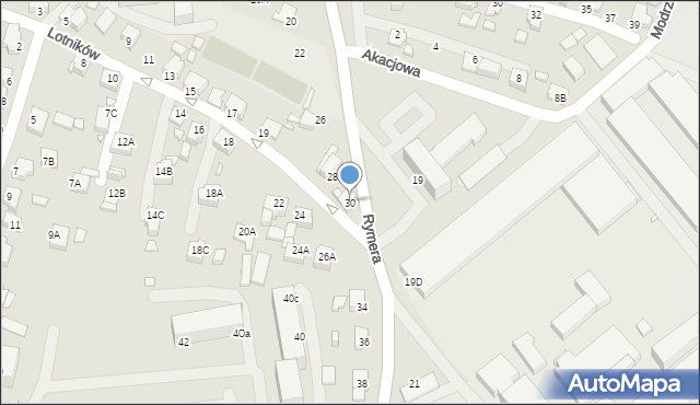 Rybnik, Rymera Józefa, 30, mapa Rybnika