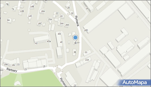 Rybnik, Rymera Józefa, 36, mapa Rybnika