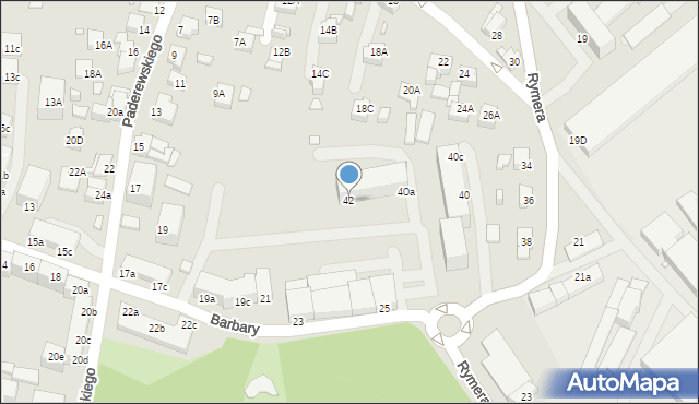 Rybnik, Rymera Józefa, 42, mapa Rybnika
