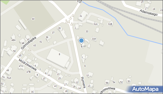 Rybnik, Rymera Józefa, 5, mapa Rybnika