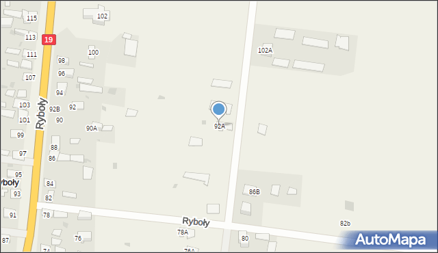 Ryboły, Ryboły, 92A, mapa Ryboły