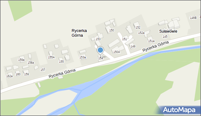 Rycerka Górna, Rycerka Górna, 154, mapa Rycerka Górna