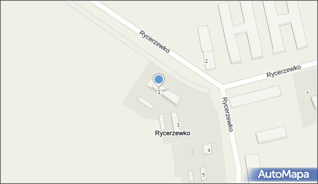 Rycerzewko, Rycerzewko, 1, mapa Rycerzewko