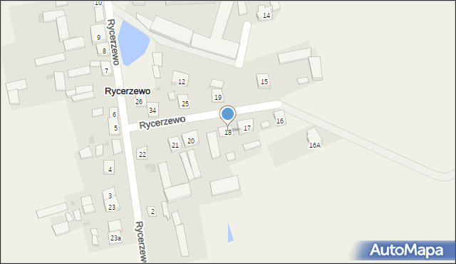 Rycerzewo, Rycerzewo, 18, mapa Rycerzewo