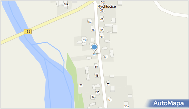 Rychłocice, Rychłocice, 61, mapa Rychłocice