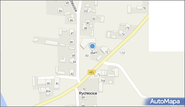 Rychłocice, Rychłocice, 83A, mapa Rychłocice