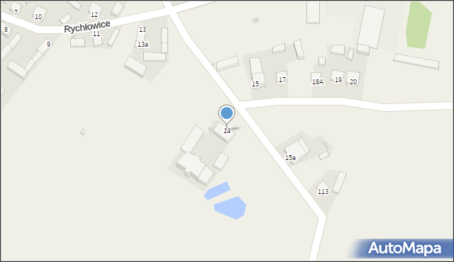 Rychłowice, Rychłowice, 14, mapa Rychłowice