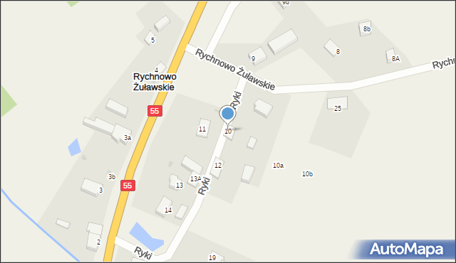 Rychnowo Żuławskie, Rychnowo Żuławskie, 10, mapa Rychnowo Żuławskie