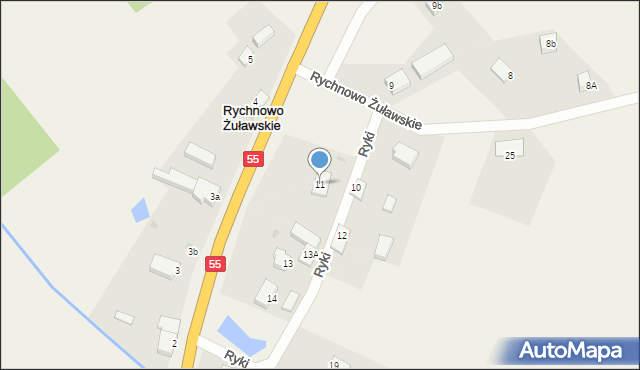 Rychnowo Żuławskie, Rychnowo Żuławskie, 11, mapa Rychnowo Żuławskie