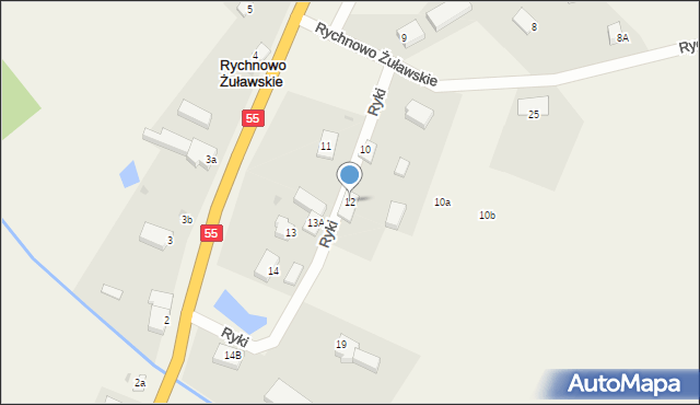 Rychnowo Żuławskie, Rychnowo Żuławskie, 12, mapa Rychnowo Żuławskie