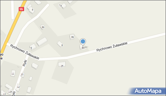 Rychnowo Żuławskie, Rychnowo Żuławskie, 8A, mapa Rychnowo Żuławskie