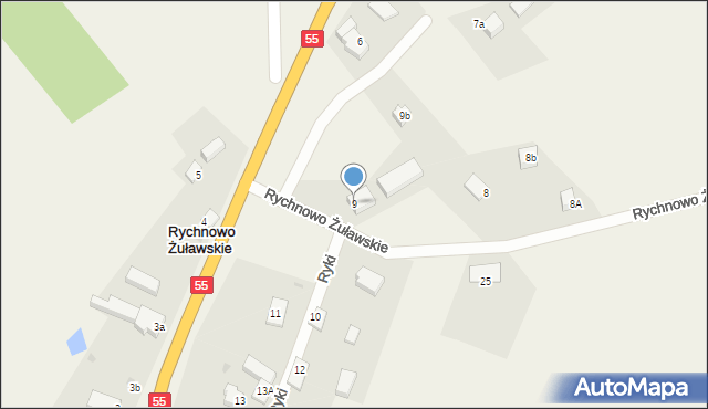 Rychnowo Żuławskie, Rychnowo Żuławskie, 9, mapa Rychnowo Żuławskie