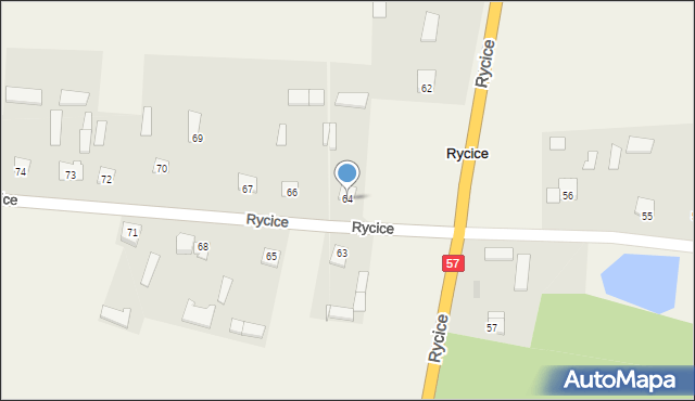 Rycice, Rycice, 64, mapa Rycice