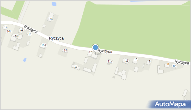 Ryczyca, Ryczyca, 12A, mapa Ryczyca
