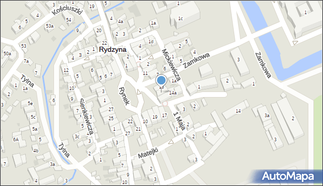 Rydzyna, Rynek, 14, mapa Rydzyna