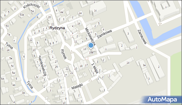 Rydzyna, Rynek, 14a, mapa Rydzyna