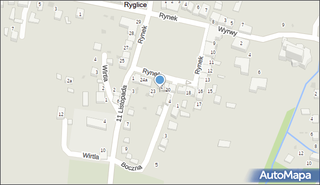 Ryglice, Rynek, 21, mapa Ryglice