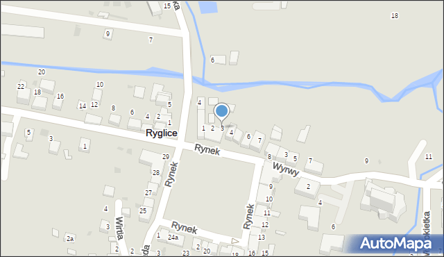 Ryglice, Rynek, 3, mapa Ryglice