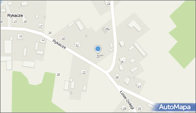 Rykacze, Rykacze, 23, mapa Rykacze