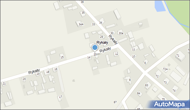 Rykały, Rykały, 13, mapa Rykały