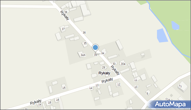 Rykały, Rykały, 33, mapa Rykały