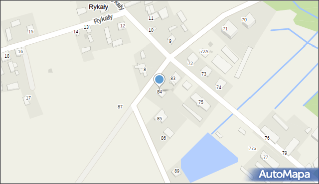 Rykały, Rykały, 84, mapa Rykały