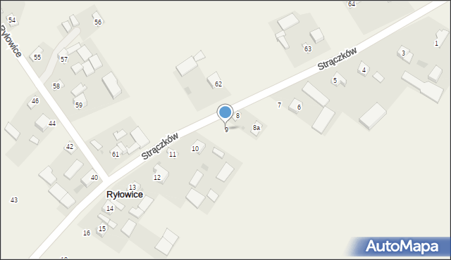 Ryłowice, Ryłowice, 9, mapa Ryłowice